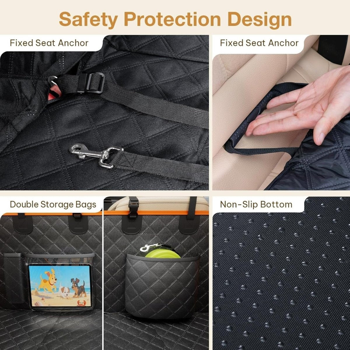 Dog Car Seat Extender Hard Bottom Waterproof Hammock 150kg Load - Kwikley