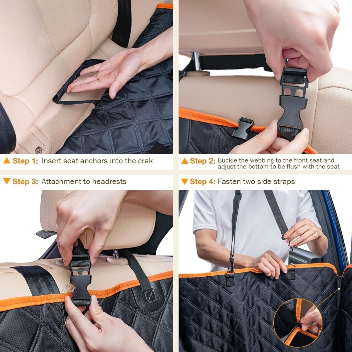 Dog Car Seat Extender Hard Bottom Waterproof Hammock 150kg Load - Kwikley