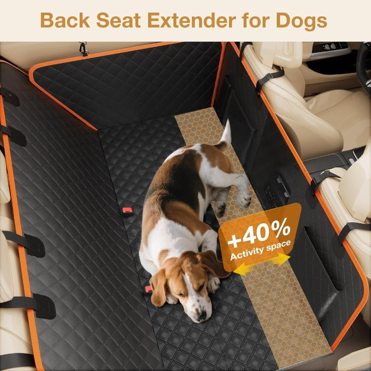Dog Car Seat Extender Hard Bottom Waterproof Hammock 150kg Load - Kwikley