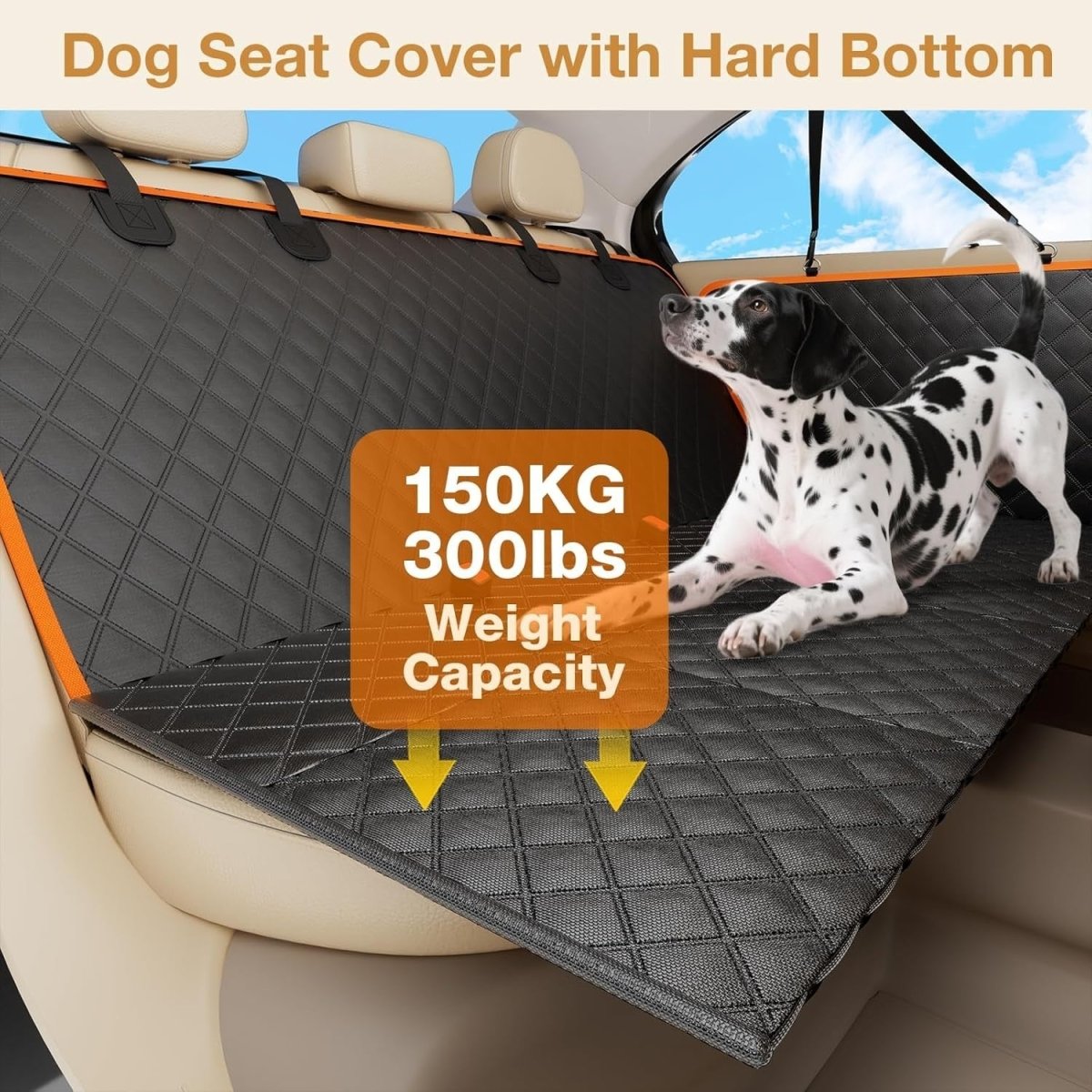 Dog Car Seat Extender Hard Bottom Waterproof Hammock 150kg Load - Kwikley
