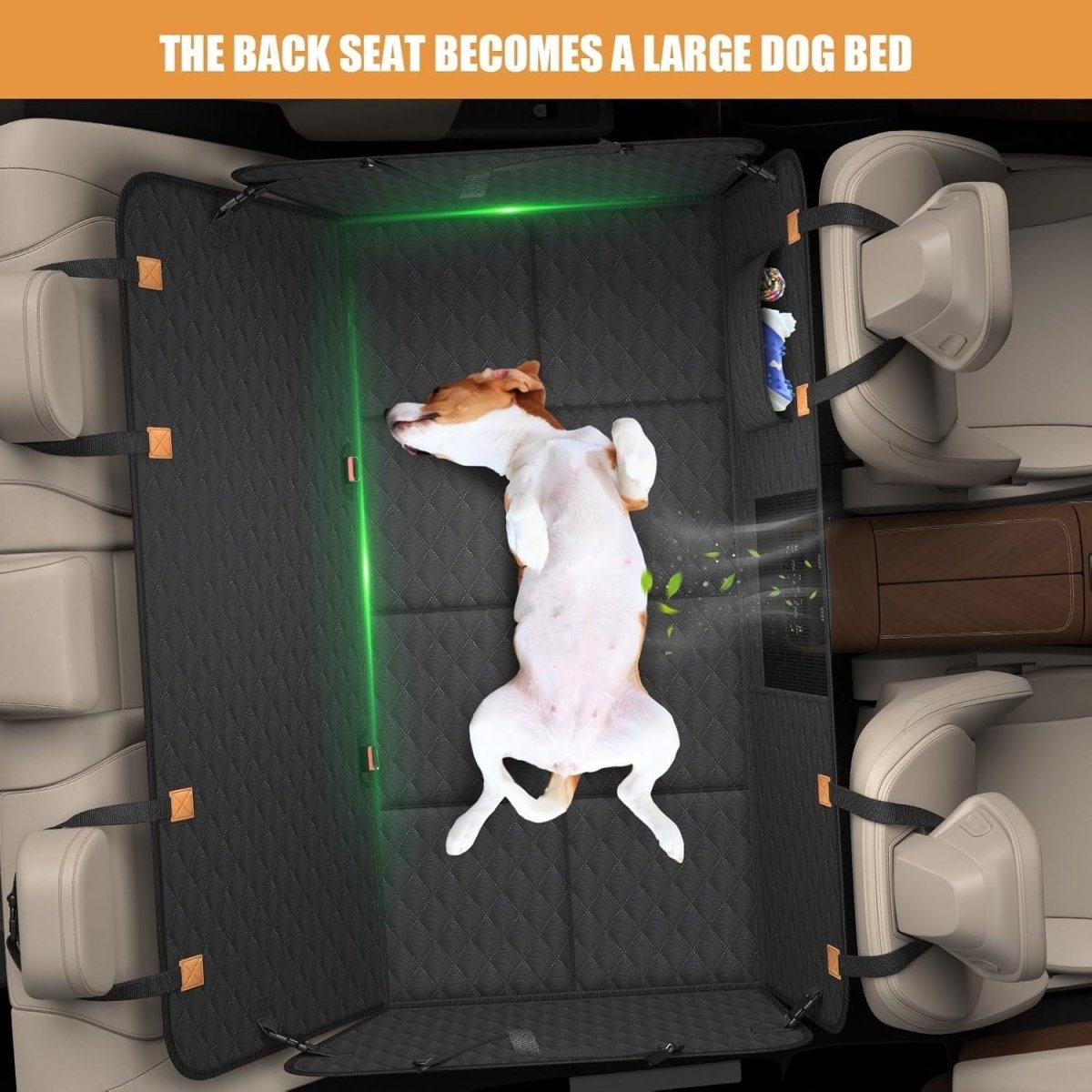 Dog Car Seat Extender Hard Bottom Waterproof Hammock 300lb Load - Kwikley
