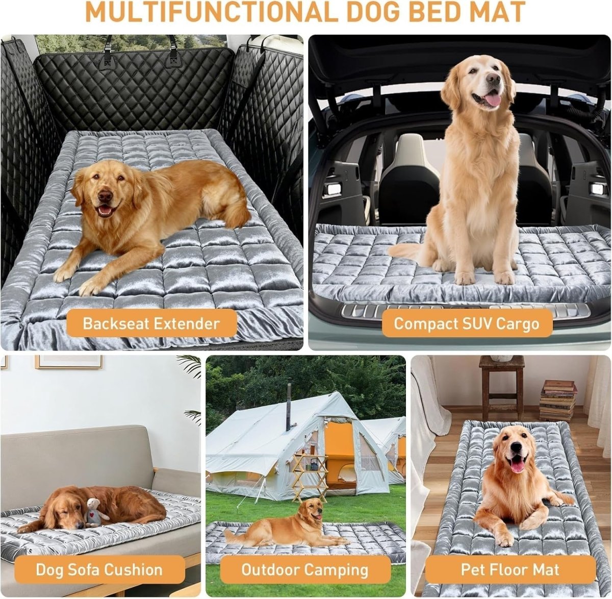 Dog Car Seat Mattress Bed Rear Seat Protector Non Slip Washable 137cm - Kwikley