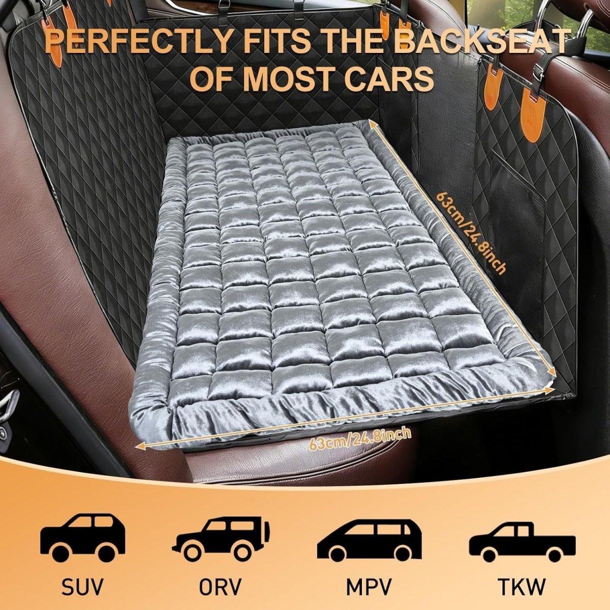Dog Car Seat Mattress Bed Rear Seat Protector Non Slip Washable 137cm - Kwikley