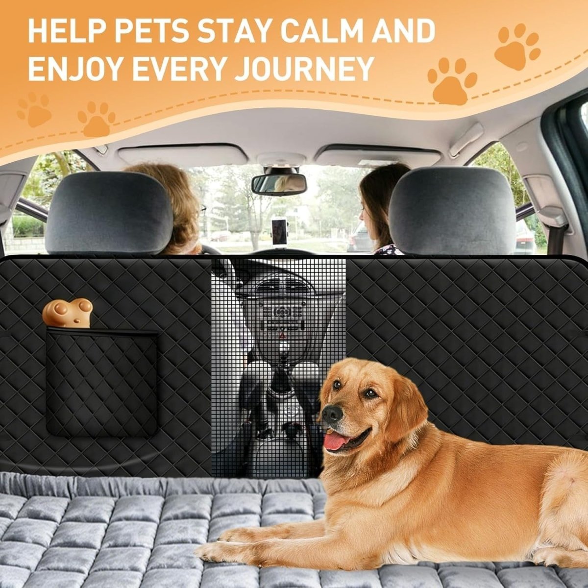 Dog Car Seat Mattress Bed Rear Seat Protector Non Slip Washable 137cm - Kwikley