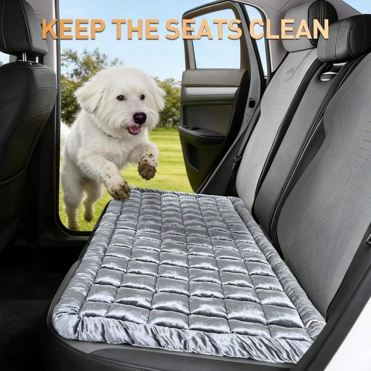 Dog Car Seat Mattress Bed Rear Seat Protector Non Slip Washable 137cm - Kwikley