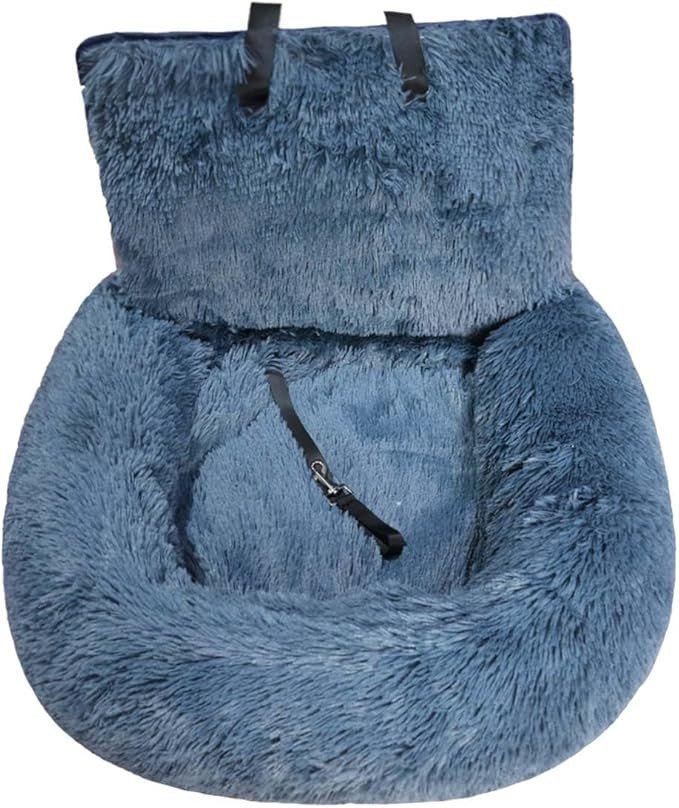 Dog Car Seat Plush Booster Bed Travel Seat Non Slip Washable 60x60cm - Kwikley