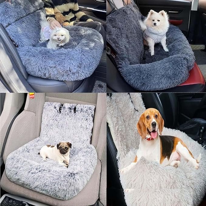 Dog Car Seat Plush Booster Bed Travel Seat Washable Non Slip 20kg - Kwikley