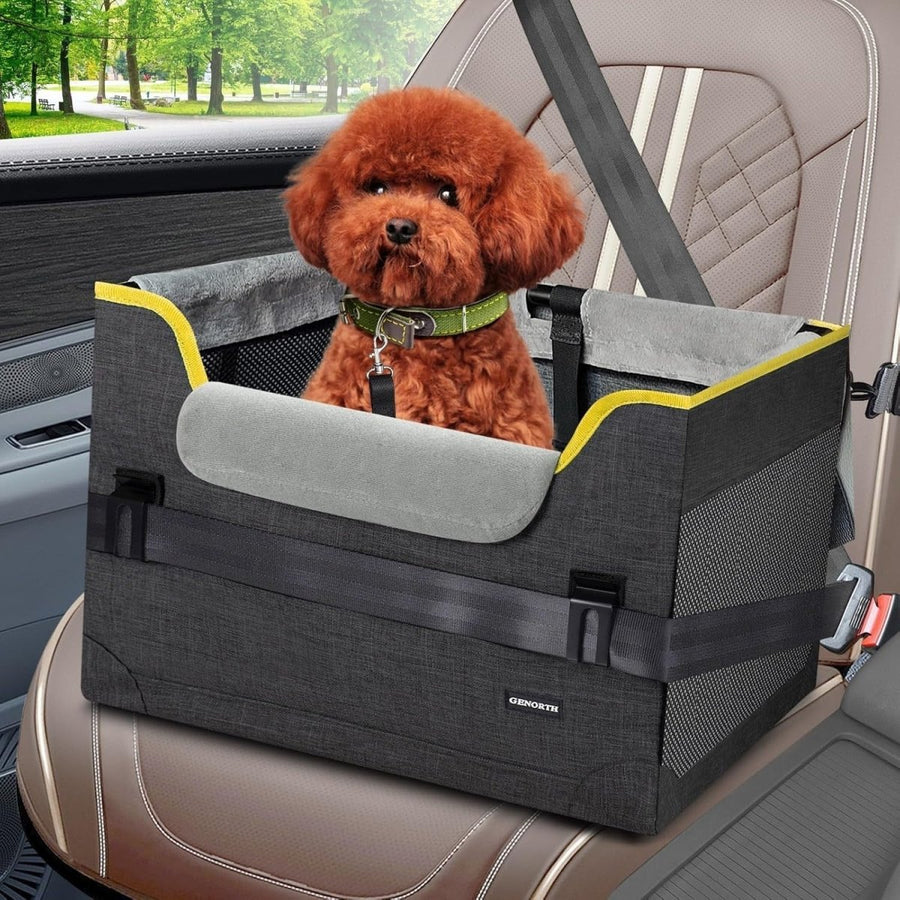 Dog Car Seat Small Dogs Booster Seat Safety Leash Washable Cushion - Kwikley