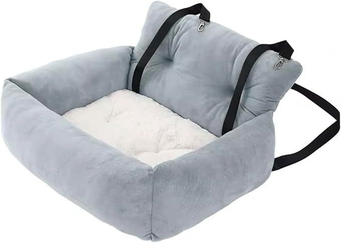 Dog Car Seat Small Dogs Cats Plush Booster Bed Safety Leash Travel - Kwikley