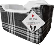 Dog Car Seat Travel Basket Safety Harness Pet Bed Medium Charcoal - Kwikley