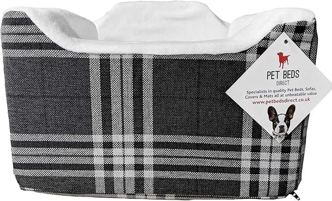Dog Car Seat Travel Basket Safety Harness Pet Bed Medium Charcoal - Kwikley