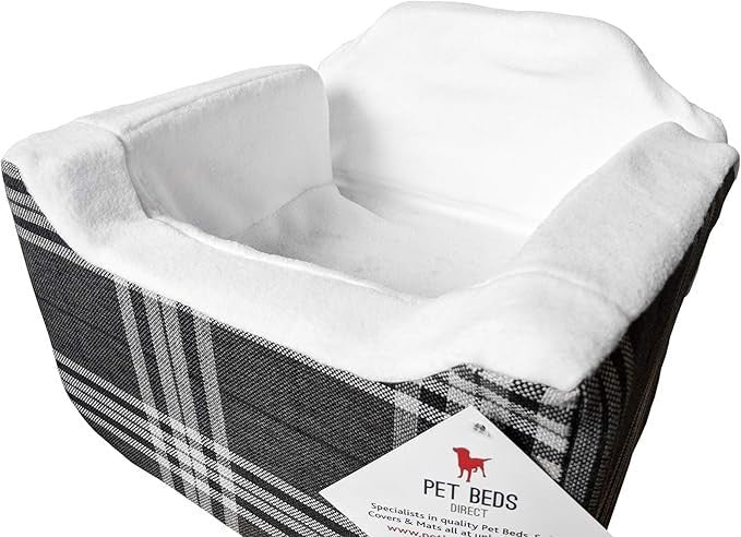Dog Car Seat Travel Basket Safety Harness Pet Bed Medium Charcoal - Kwikley