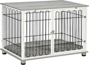 Dog Crate Furniture with Cushion | Indoor Kennel Table for Small & Medium Pets - Kwikley