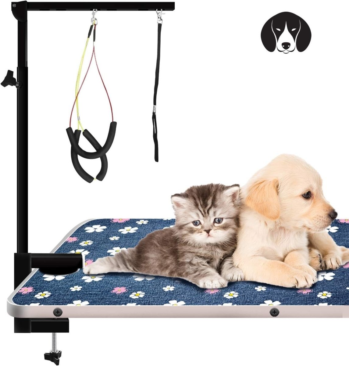 Dog Grooming Arm Clamp Adjustable Height Dual Loop No Sit Holder Portable - Kwikley