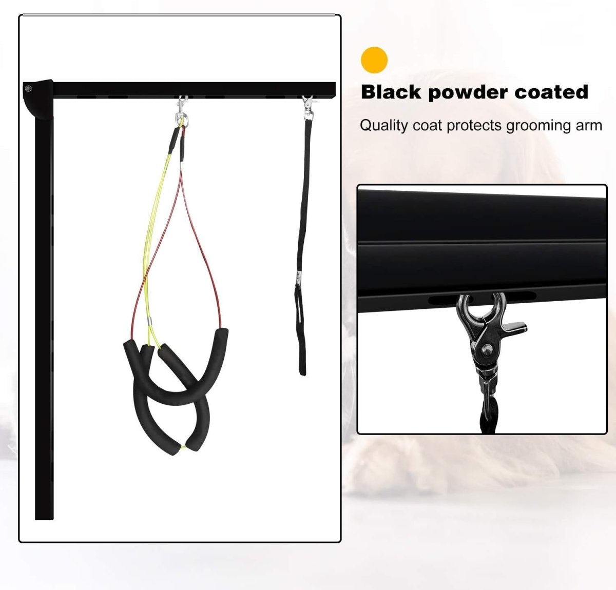 Dog Grooming Arm Clamp Adjustable Height Dual Loop No Sit Holder Portable - Kwikley