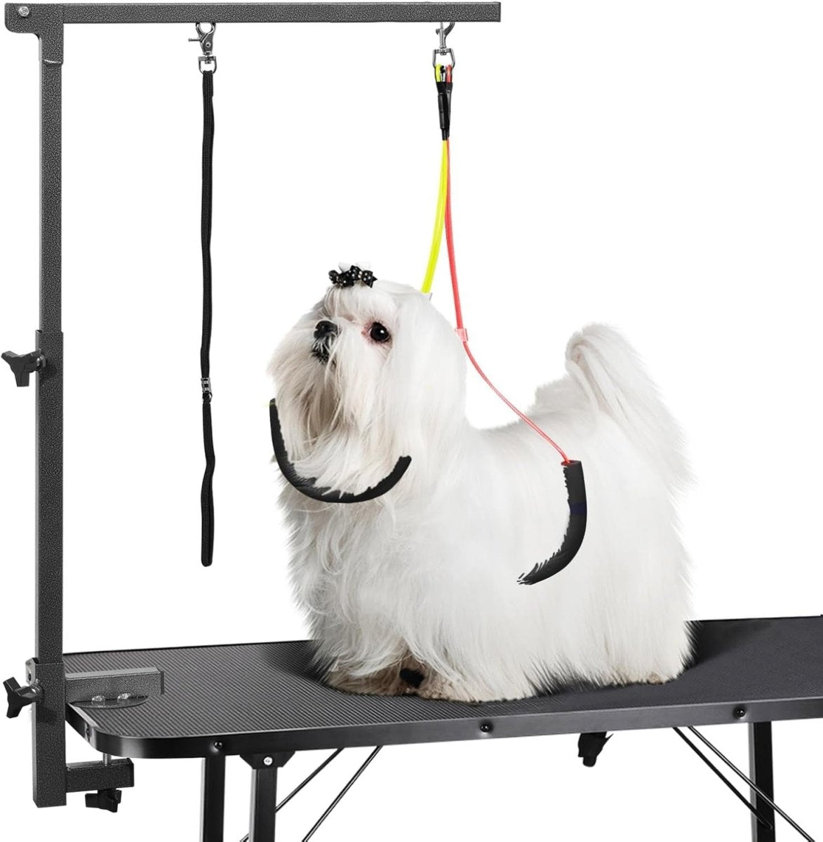 Dog Grooming Arm Clamp Height Adjustable Dual Arm Loop Noose Portable - Kwikley