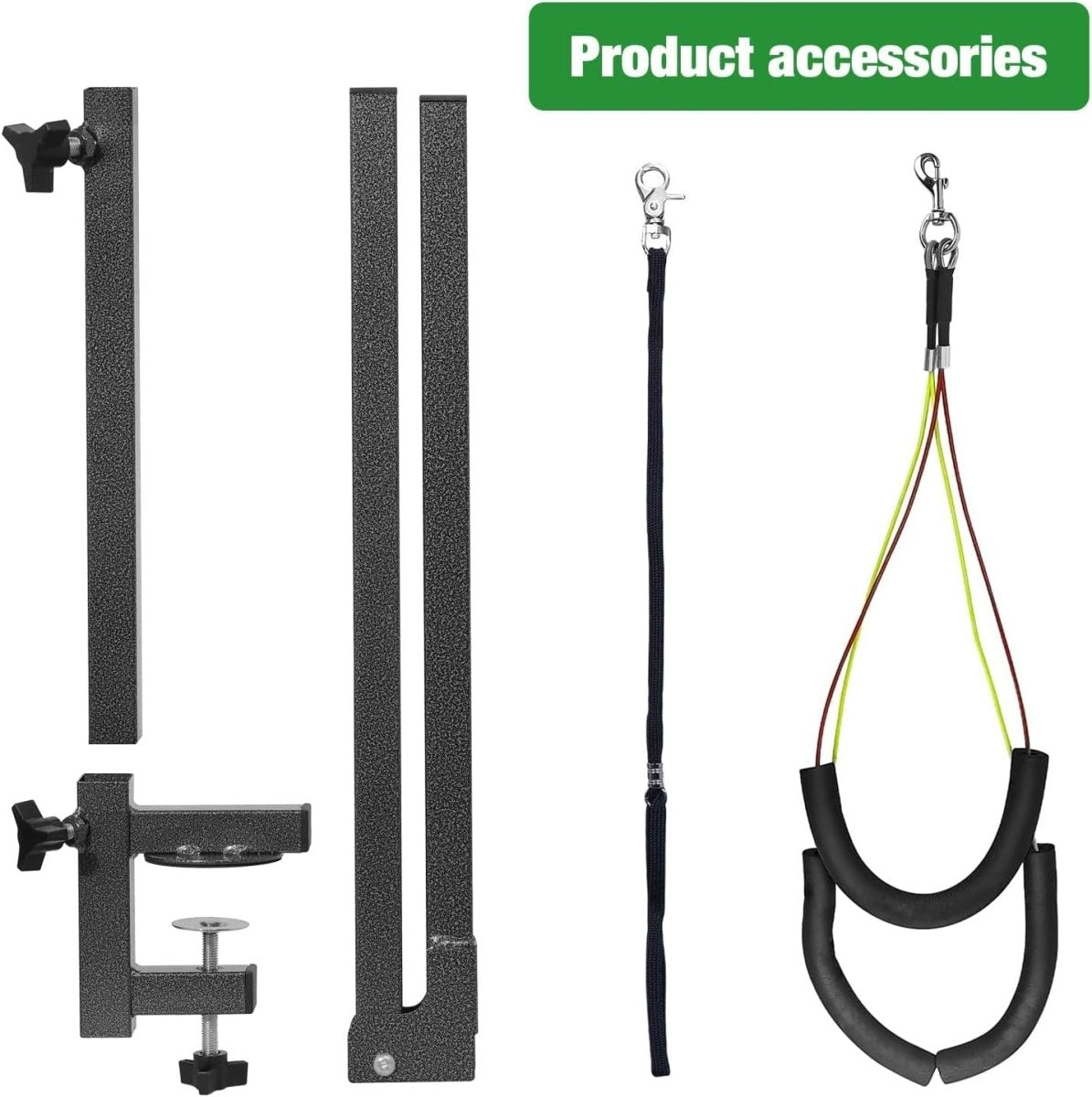 Dog Grooming Arm Clamp Height Adjustable Dual Arm Loop Noose Portable - Kwikley