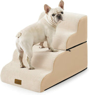 Dog Stairs 4 Step 19.7in High Density Foam Pet Ramp for Bed Sofa - Kwikley