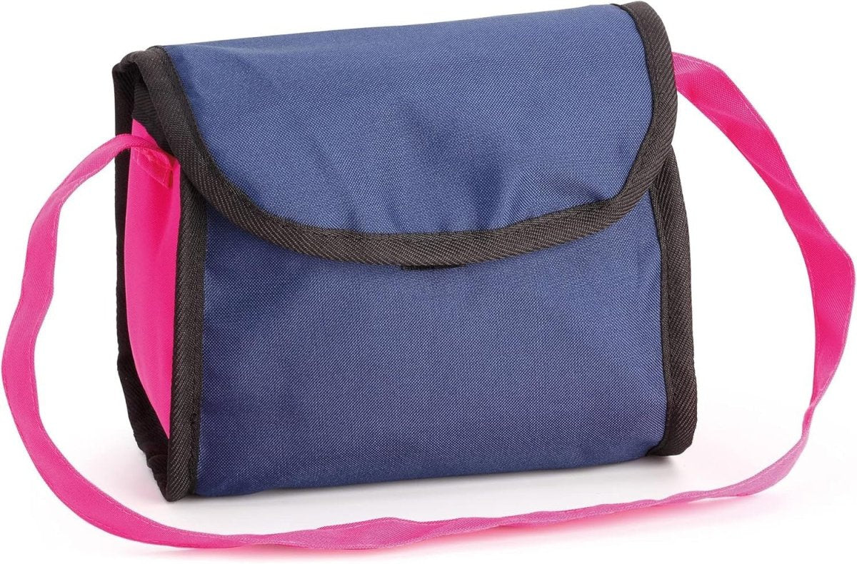 Dolls Pram Toy Pushchair Foldable Adjustable Handle Basket Bag Kids - Kwikley