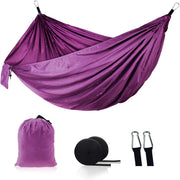 Double Camping Hammock for 2 Portable Nylon Lightweight, Quick Setup Purple - Kwikley