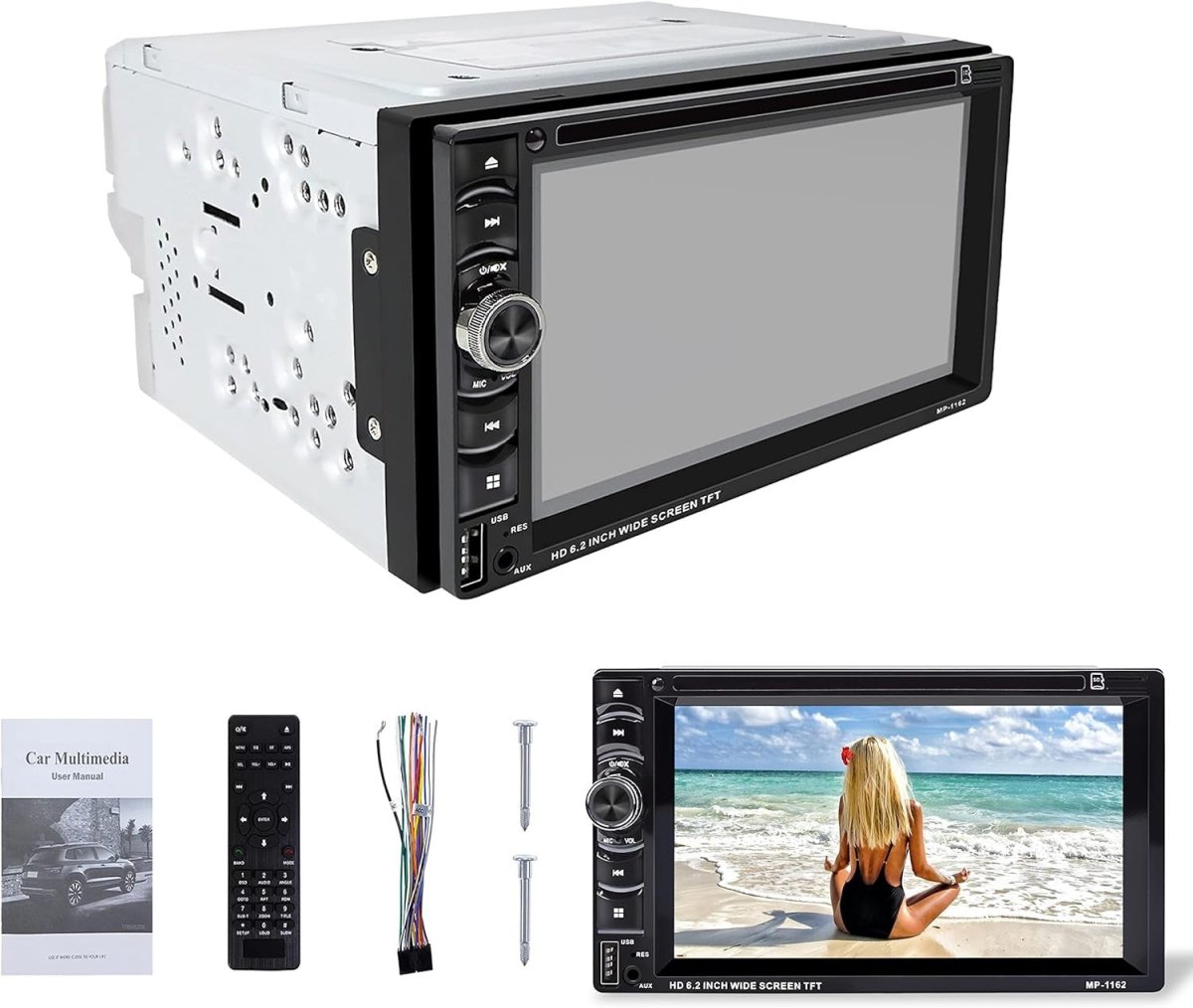 Double Din 6.2" Car Stereo Bluetooth Touchscreen Multimedia Player HD - Kwikley