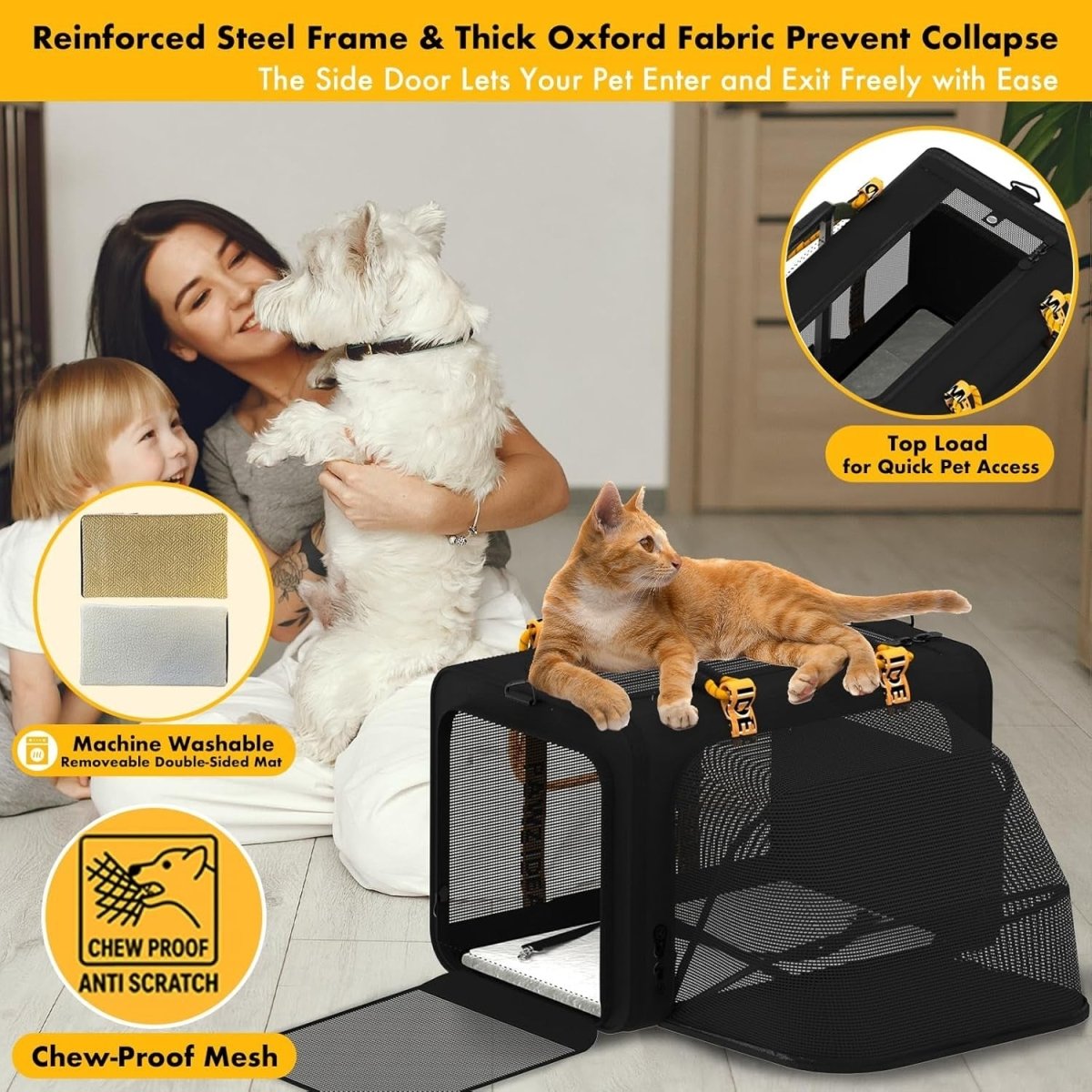 Double Dog Stroller 2 Carrier Foldable Pet Pushchair Travel Crate System - Kwikley