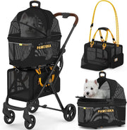 Double Dog Stroller 2 Carrier Foldable Pet Pushchair Travel Crate System - Kwikley