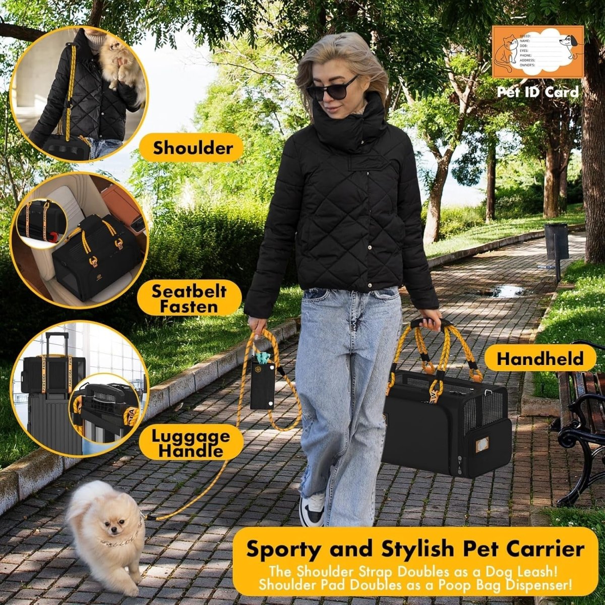 Double Dog Stroller 2 Carrier Foldable Pet Pushchair Travel Crate System - Kwikley