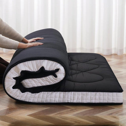 Double Japanese Futon Mattress 9cm Thick Foldable Tatami Floor Bed Pad - Kwikley