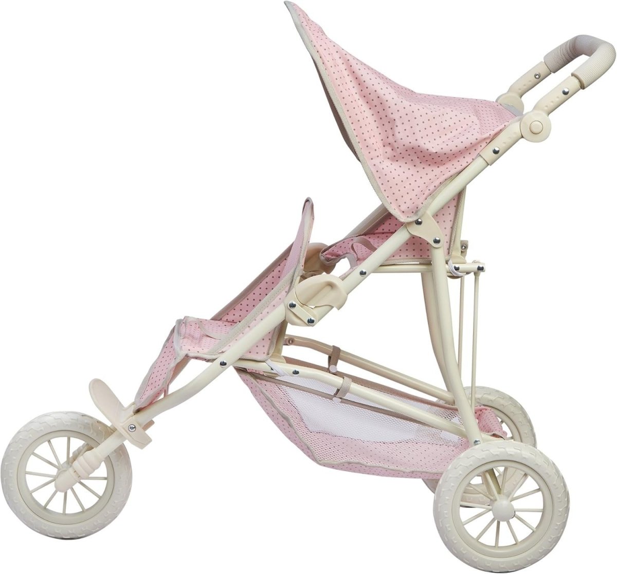 Double Jogging Dolls Pram Tandem Buggy with All - Terrain Wheels & Storage Basket - Kwikley