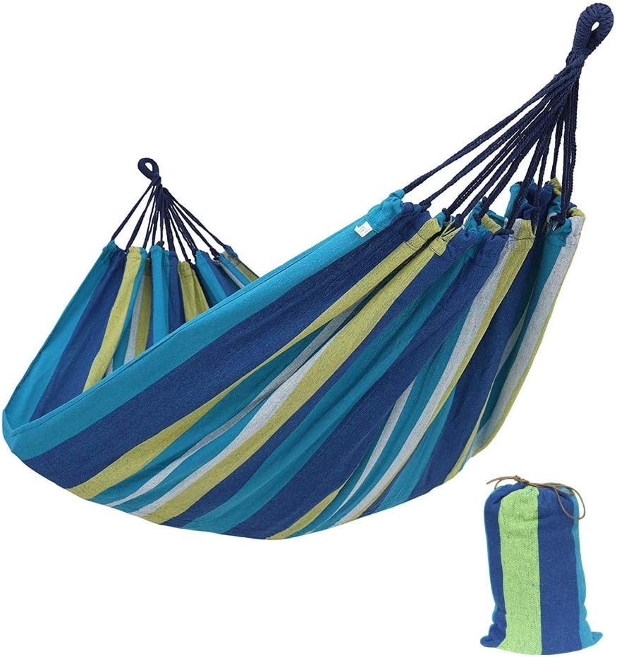 Double Outdoor Camping Hammock 2 Person Portable Canvas Soft Swing - Kwikley