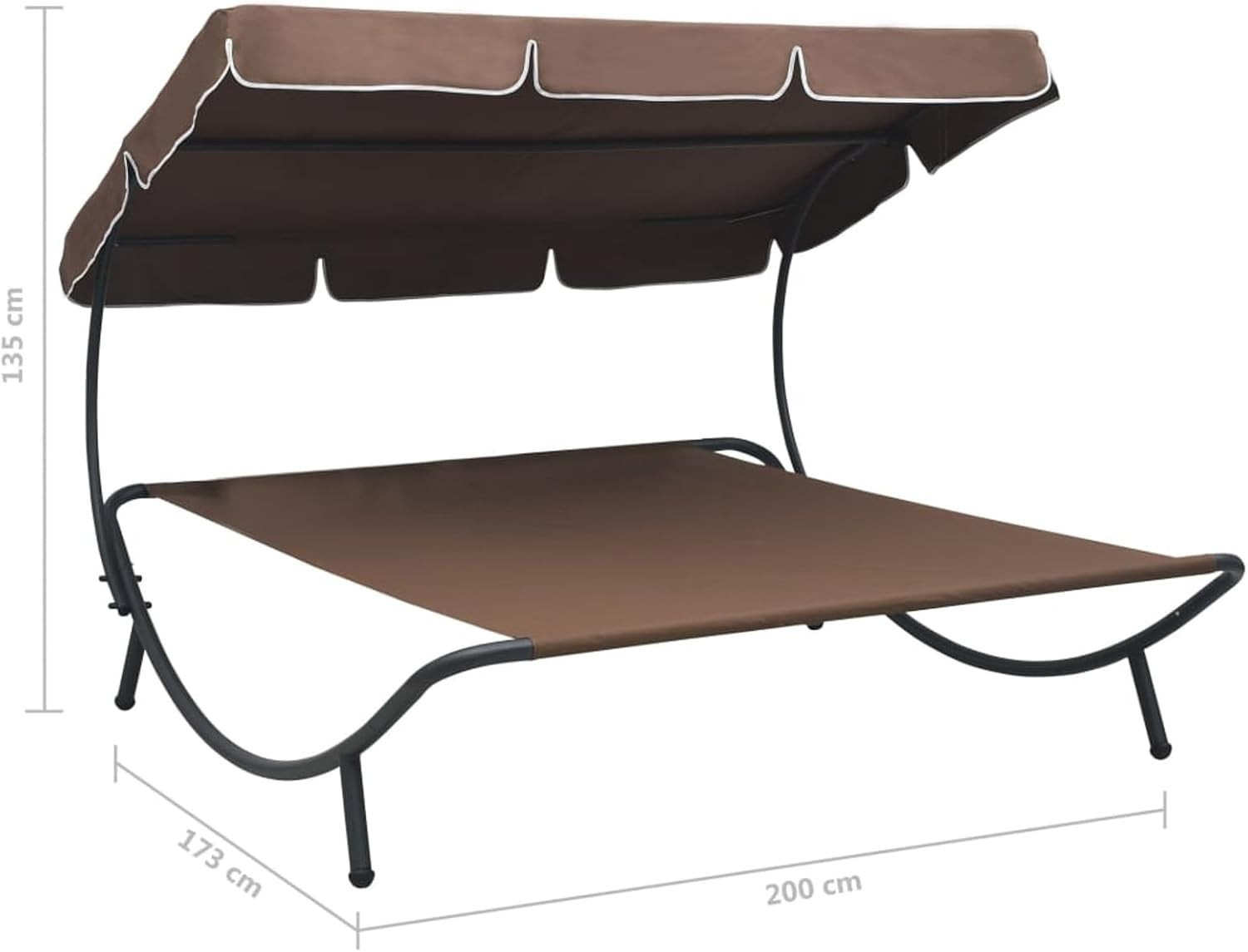 Double Outdoor Sun Lounger with Canopy - Weatherproof Patio Daybed Relaxation - Kwikley