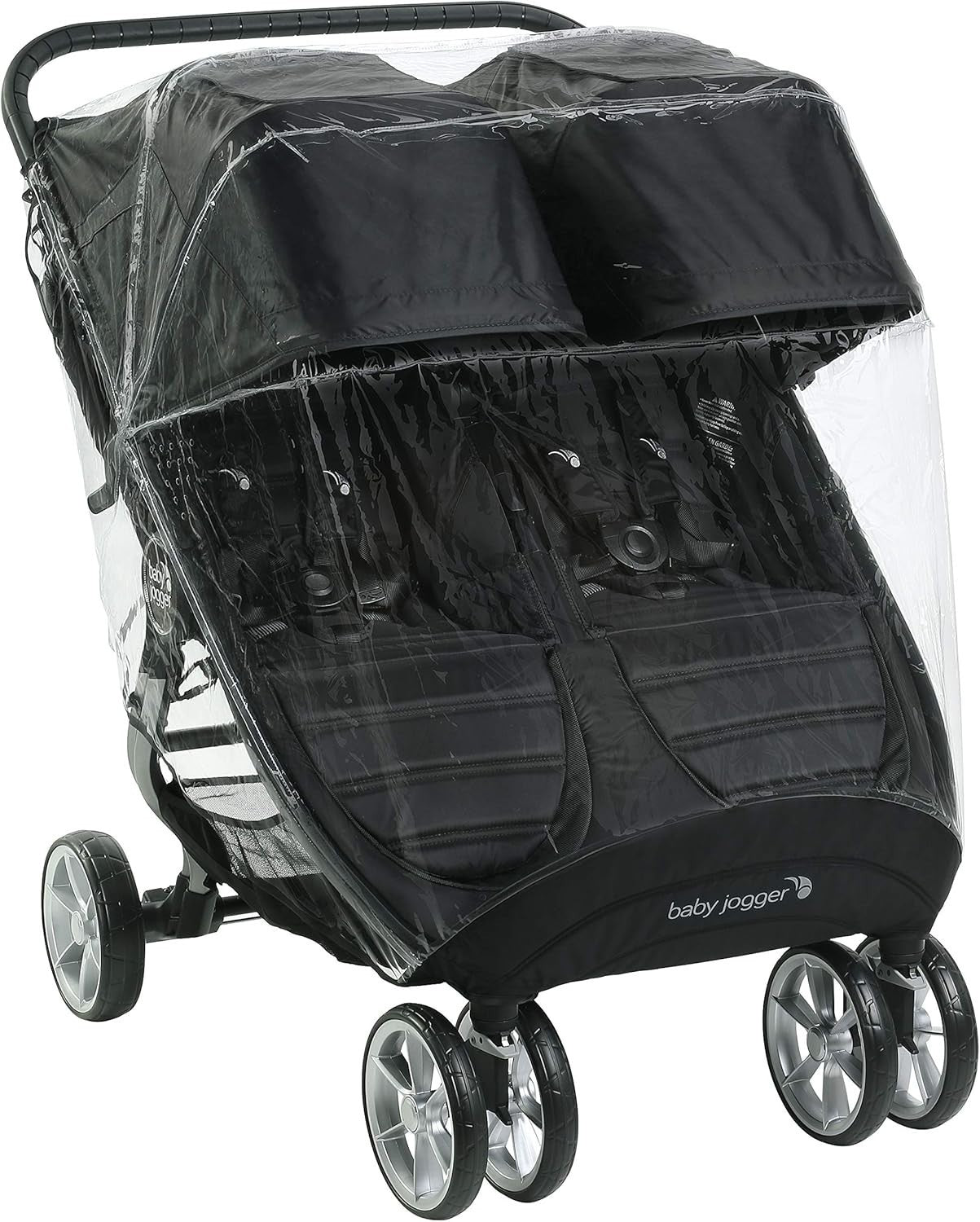 Double Pushchair Rain Cover Weather Shield Wind Snow Protection - Kwikley
