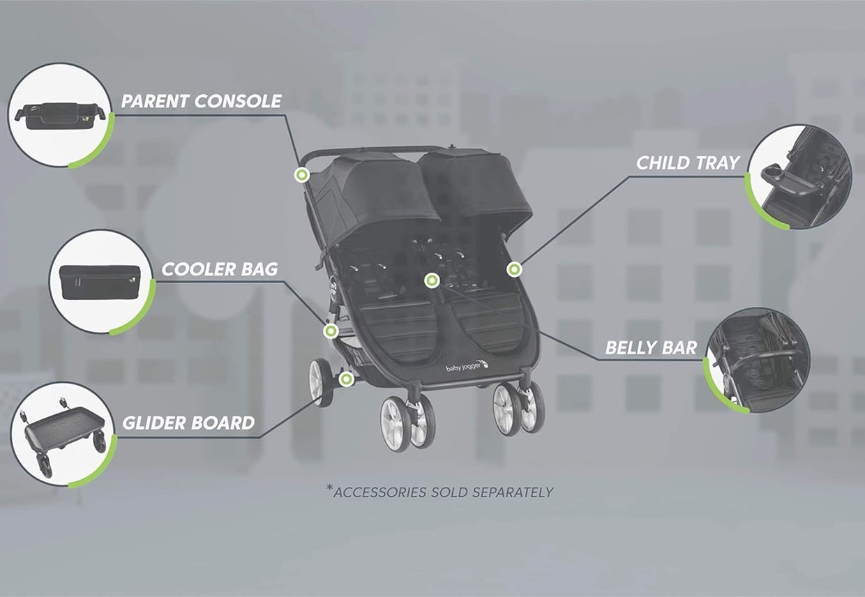 Double Pushchair Rain Cover Weather Shield Wind Snow Protection - Kwikley