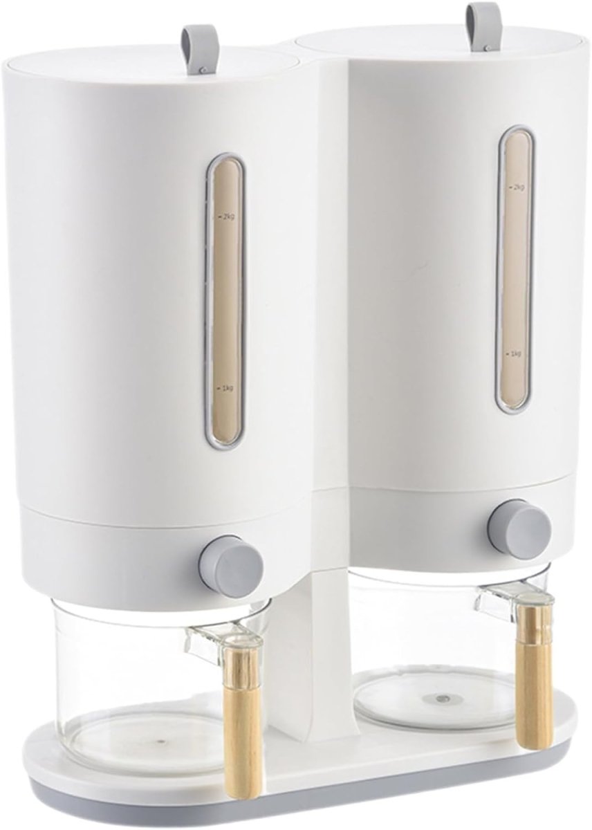 Double Rice Dispenser Airtight Dry Food Storage Container - Kwikley