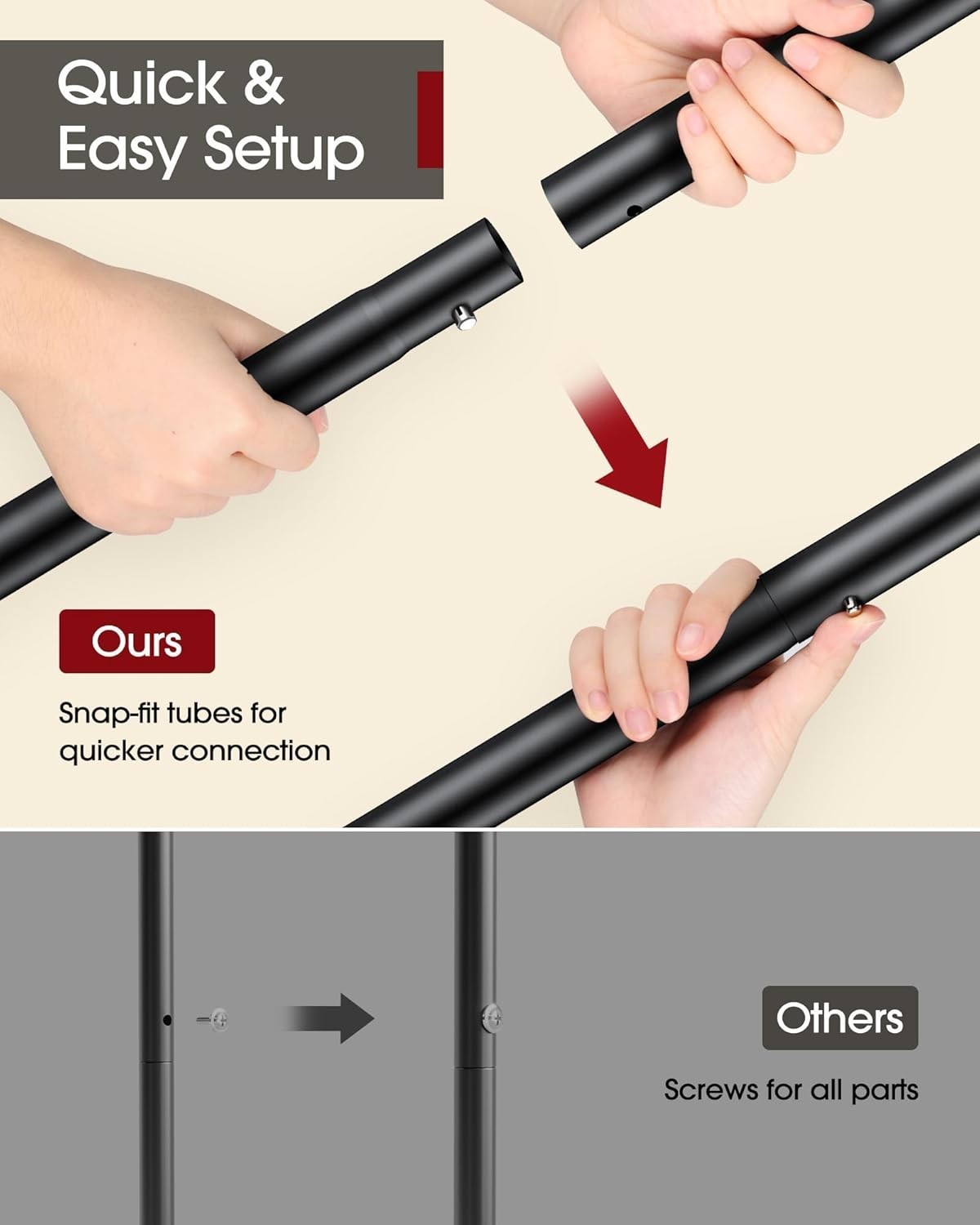 Double Rod Clothes Rail with Shelf & Wheels – Black 150cm - Kwikley