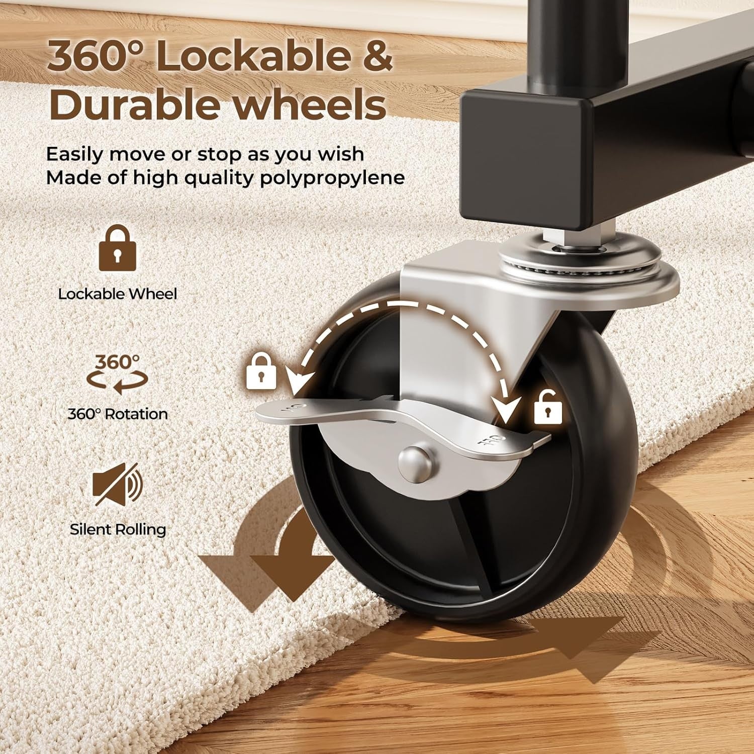 Double Rod Clothes Rail with Wheels & Shelf Heavy Duty Black - Kwikley