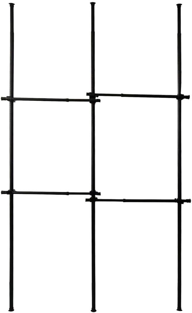 Double Telescopic Adjustable Wardrobe Clothes Rail Black - Kwikley