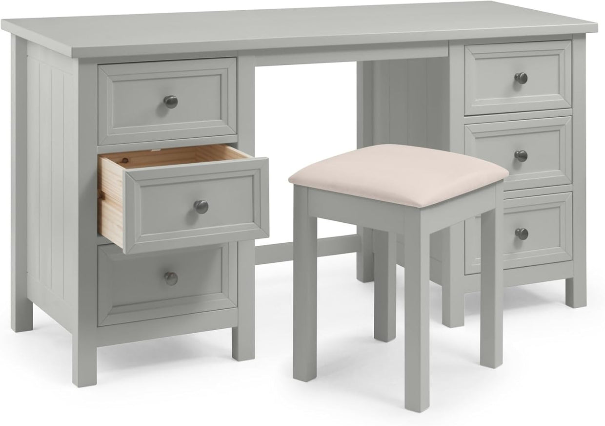 Dove Grey 6 - Drawer Chest of Drawers Dresser Solid Pine Wood Lacquer Finish - Kwikley