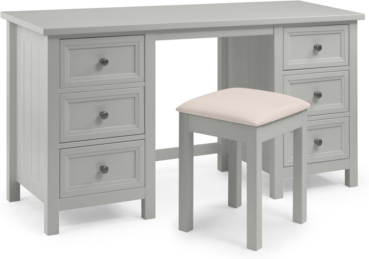 Dove Grey 6 - Drawer Chest of Drawers Dresser Solid Pine Wood Lacquer Finish - Kwikley