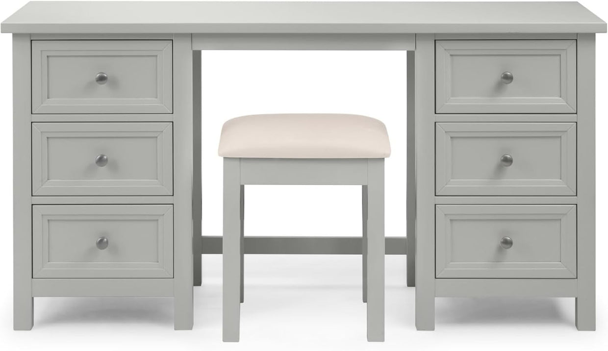 Dove Grey 6 - Drawer Chest of Drawers Dresser Solid Pine Wood Lacquer Finish - Kwikley