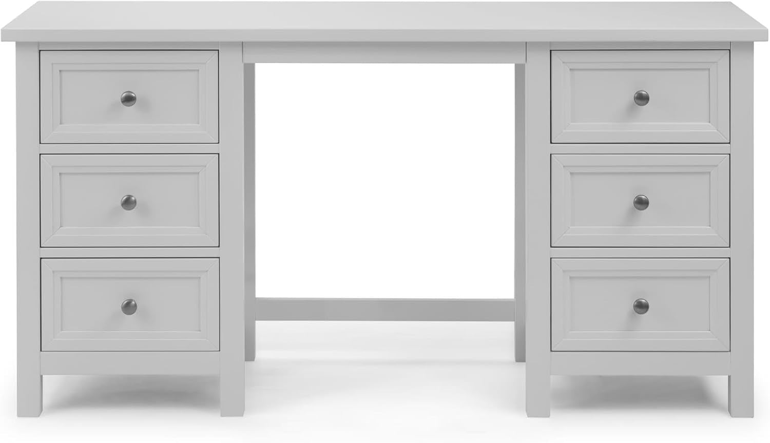 Dove Grey 6 - Drawer Chest of Drawers Dresser Solid Pine Wood Lacquer Finish - Kwikley