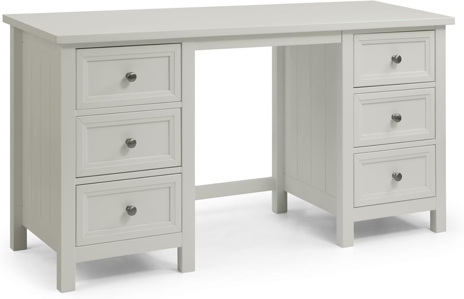 Dove Grey 6 - Drawer Chest of Drawers Dresser Solid Pine Wood Lacquer Finish - Kwikley