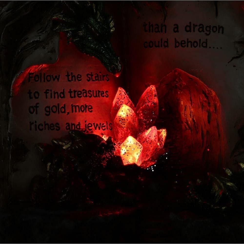 Dragon Crystal Figurine with Book 20.8cm Hand - Painted Fantasy Gothic Decor Gift - Kwikley
