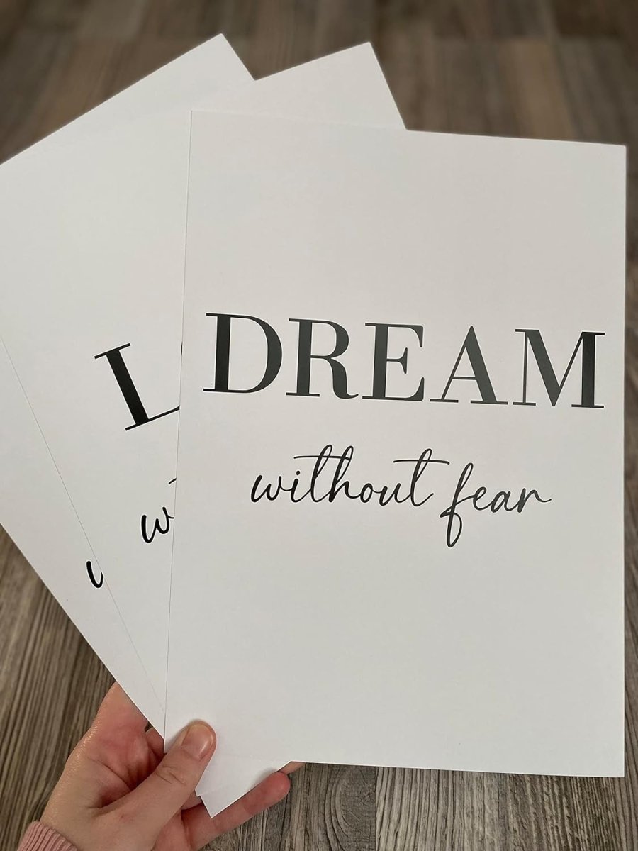 Dream Love Live A4 Wall Art Prints Set of 3 Minimalist Quotes - Kwikley