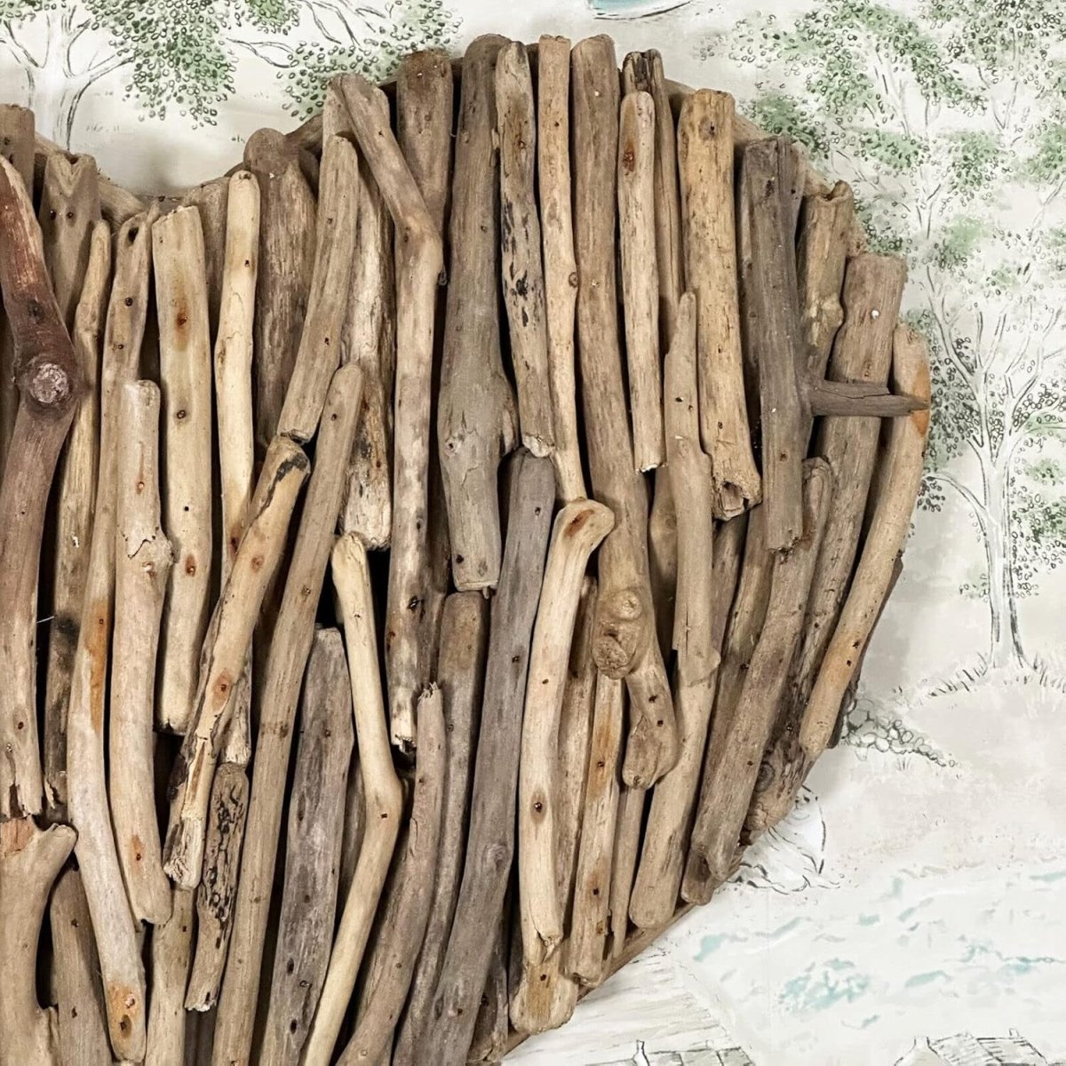 Driftwood Heart Wall Art 50cm Rustic Natural Wood Decor - Kwikley