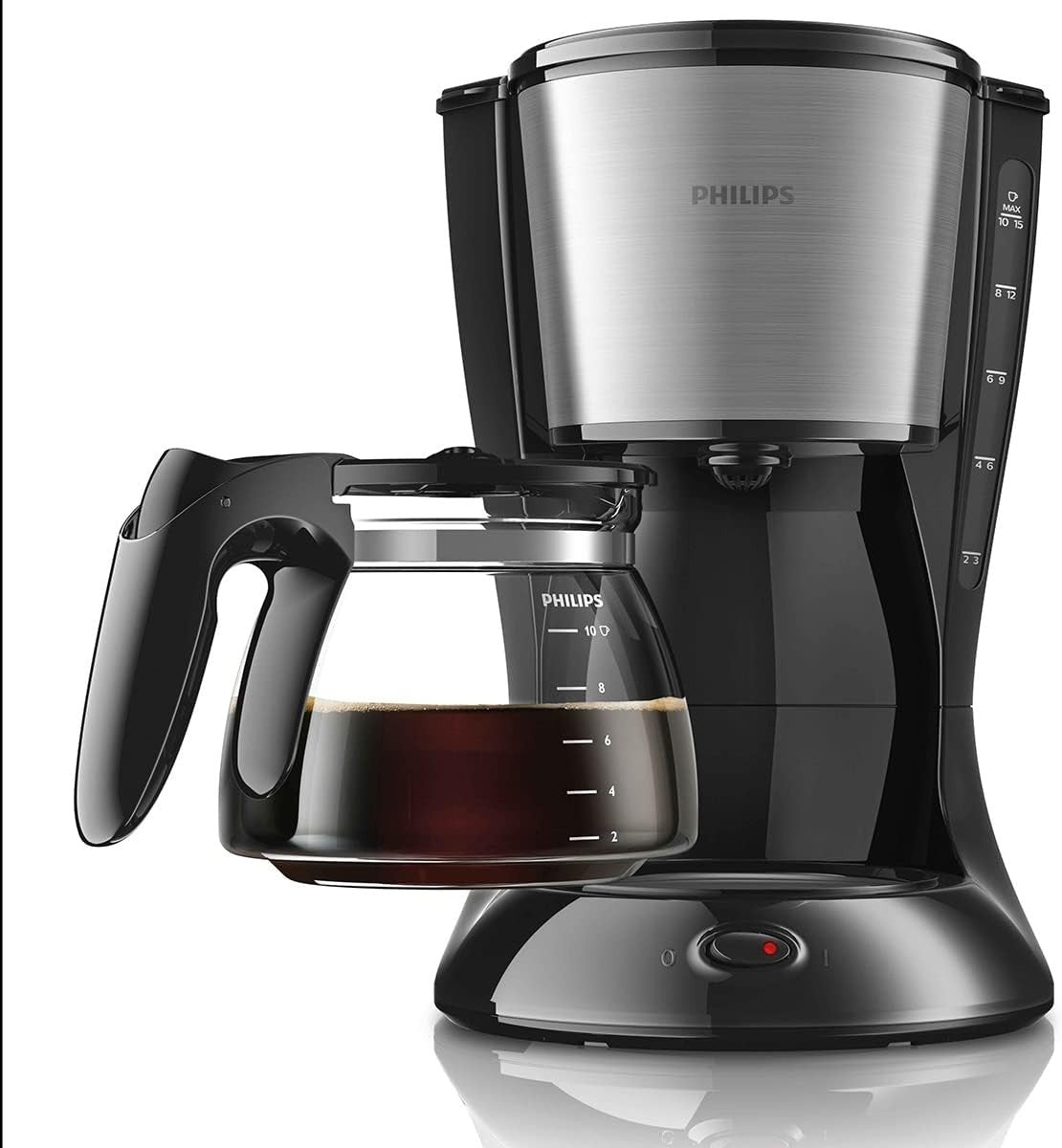 Drip Coffee Maker | 1.2L Capacity | 15 Cup Glass Jug | 1000W | Stainless Steel - Kwikley