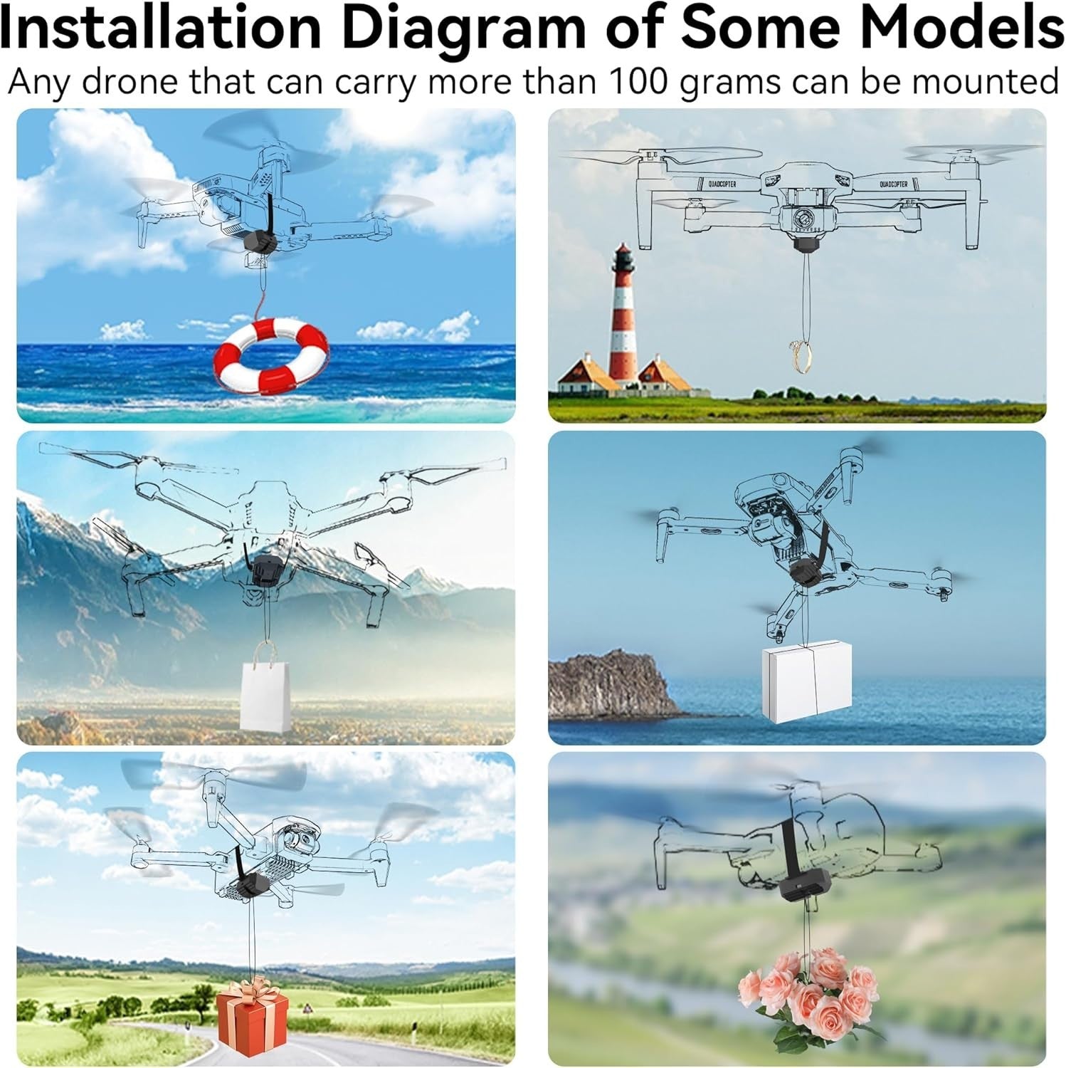 Drone Airdrop System for DJI Mini 4/4 Pro/Air 3/3 Pro – Payload Release Kit - Kwikley