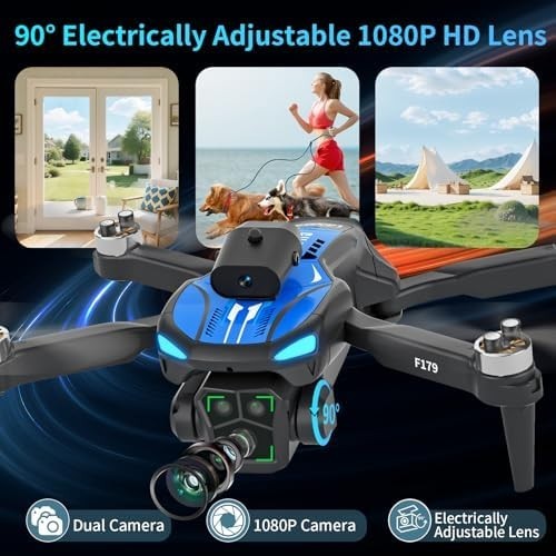 Drone with 1080P Camera Adults Beginners, LCD Screen, Obstacle Avoidance - Kwikley