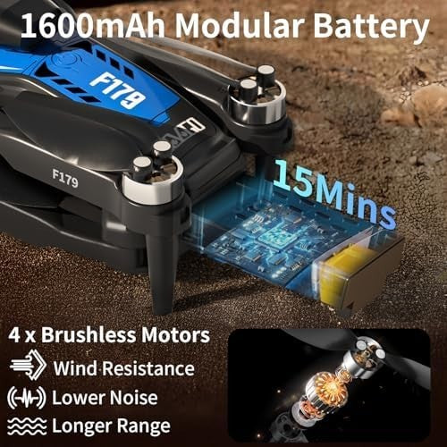 Drone with 1080P Camera Adults Beginners, LCD Screen, Obstacle Avoidance - Kwikley